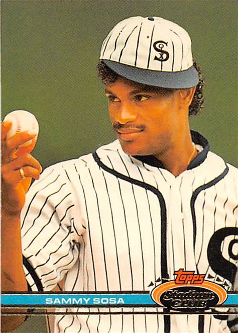 Sammy Sosa baseball card (Chicago White Sox) 1991 Topps Stadium Club #6