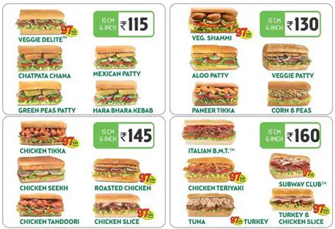 Subway Menu, Menu for Subway, Mahim, Mumbai - Zomato