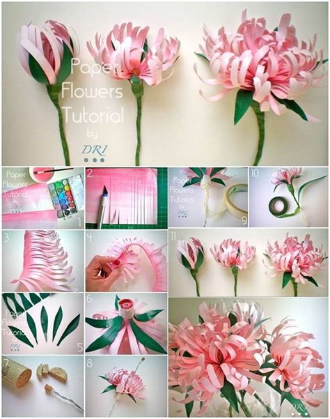 How to DIY Beautiful Paper Chrysanthemums Paper Flower Crafts, How To ...