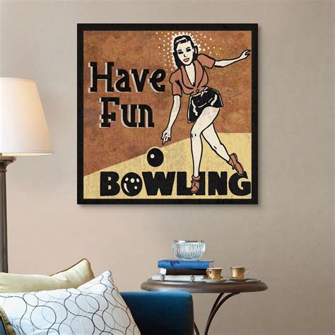 Have Fun Bowling Canvas Wall Art Print, Bowling Home Decor | eBay