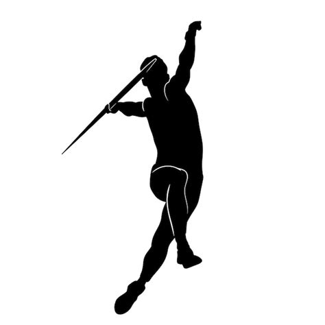 Premium Vector | Silhouette of athlete throwing a javelin vector ...