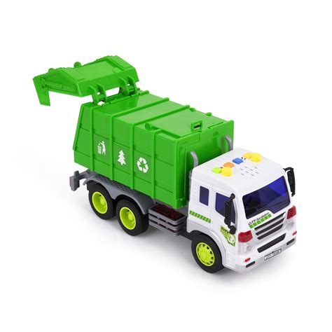 JoyAbit Friction Powered Garbage Truck Toy Vehicle With Lights And Sounds - Push And Go ...