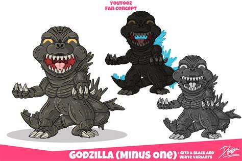 Godzilla (Minus One) figure concept, I also made a glow in the dark and black & white variant. I ...