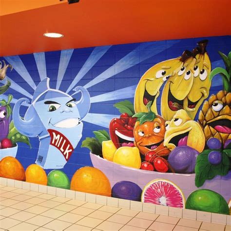 Love this from CustomMade Mural Wall Art, Mural Painting, School Cafeteria Decorations, Play 60 ...