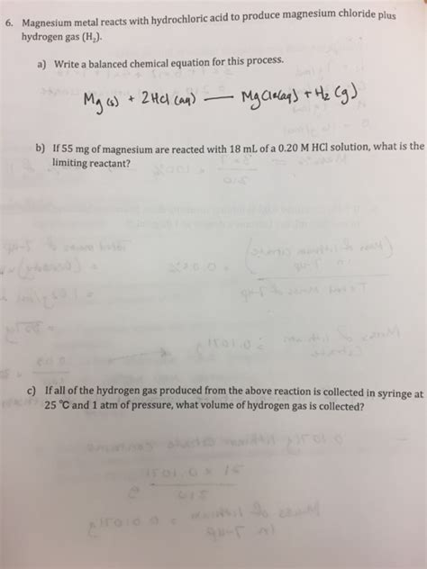 How To Write A Balanced Chemical Equation For Magnesium And Hydrochloric Acid - Tessshebaylo