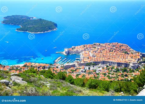 Dubrovnik and Lokrum Island Stock Photo - Image of color, croatia: 94964710