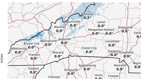 Monday cold front brings showers, chance of snow to NC/TN border