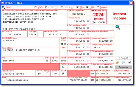 1099-INT Software to Create, Print & E-File IRS Form 1099-INT