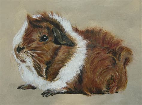 Lucky The Cutest Guinea Pig Painting by Lyndsey Hatchwell