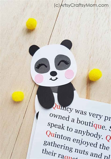 DIY Panda Hug Bookmark