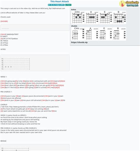 Chord: This Heart Attack - tab, song lyric, sheet, guitar, ukulele | chords.vip