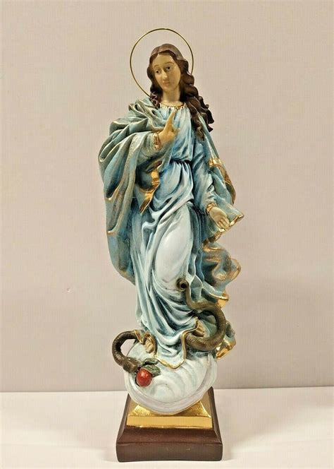 Statue of the Madonna Immaculate Conception, 41 cm (16.14 inches) made of resin, hand-decorated ...