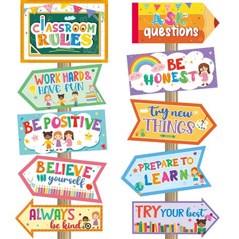 Buy Epakh 20 Pcs Classroom Rules s Classroom Bulletin Board Decorations ...