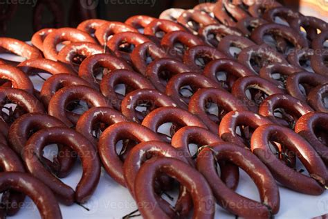 Kasap sausage Traditional Turkish cuisine at the market of Istanbul ...