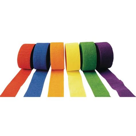 Colorations® Crepe Paper Streamers, Bright Colors - Set of 6