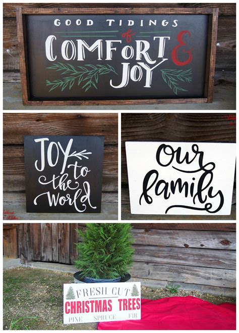 DIY Christmas Themed Winter Wooden Signs - Gathered In The Kitchen ...