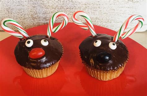 Christmas Reindeer Rudolph cupcakes | Reindeer cupcakes, Baking kit, Animal cupcakes