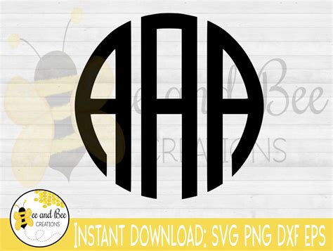 INSTANT DOWNLOAD: Circle Monogram Svg Png Eps and Dxf Files | Etsy