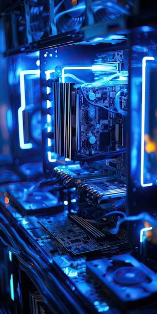 Premium AI Image | Closeup view of a custom built gaming PC with liquid ...