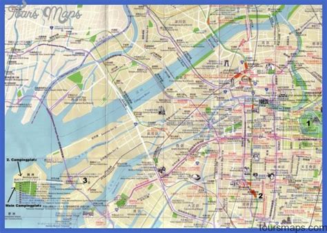 Osaka Map Tourist Attractions - ToursMaps.com