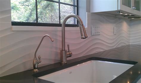 Kitchen Backsplash - Wave Panel Tile - Contemporary - Kitchen - Austin ...