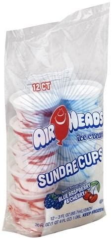 Airheads Sundae Cups, Blue Raspberry & Cherry Ice Cream - 12 ea, Nutrition Information | Innit