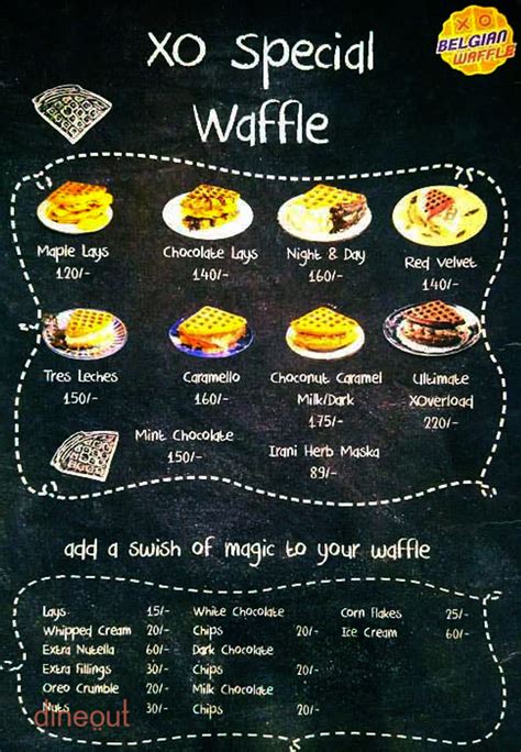 Menu of XO Belgian Waffle, BTM Layout, Bangalore | Dineout discovery