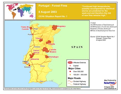 Portugal: Forest Fires - Situation Map - Portugal | ReliefWeb