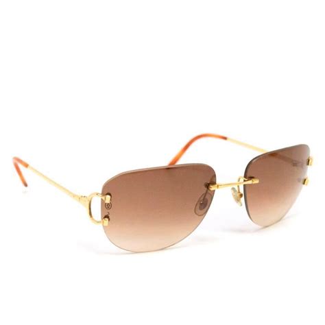 Cartier Rimless Sunglasses With Gold Hardware at 1stdibs