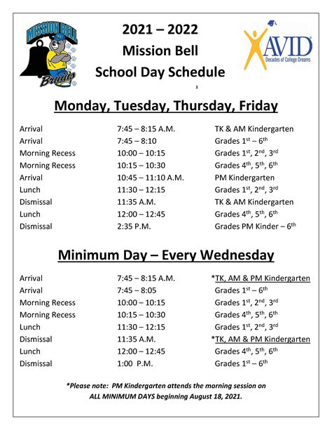 Bell Schedule