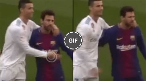 WATCH : Lionel Messi hugs Cristiano Ronaldo during El Clasico - The SportsRush