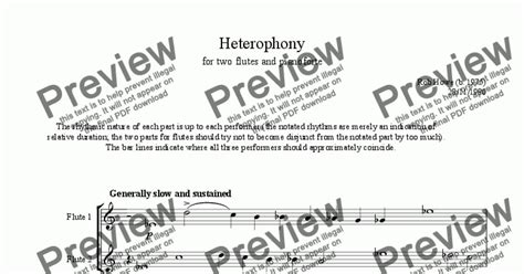 Heterophony for two flutes and pianoforte - Download Sheet Music PDF