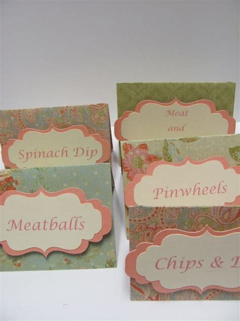 Set of 12 Food Labels Buffet Food Labels by twogirlspaperdesign