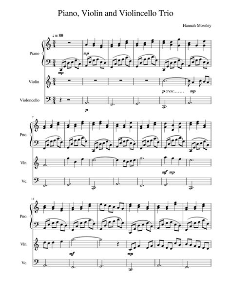 Piano, Violin and Violincello Trio Sheet music for Piano, Violin, Cello (Piano Trio) | Musescore.com