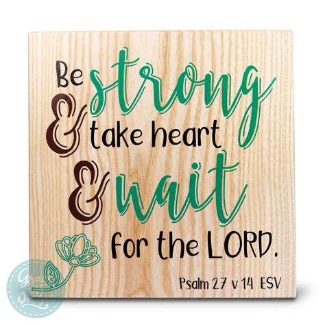 Bible Verse Wall Art on Wood - Psalm 27:14 - Grace Cut Designs