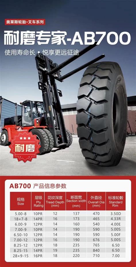 6.50-10 Industrial Forklift Tires Forklift Rubber Tyre With Multi Sizes