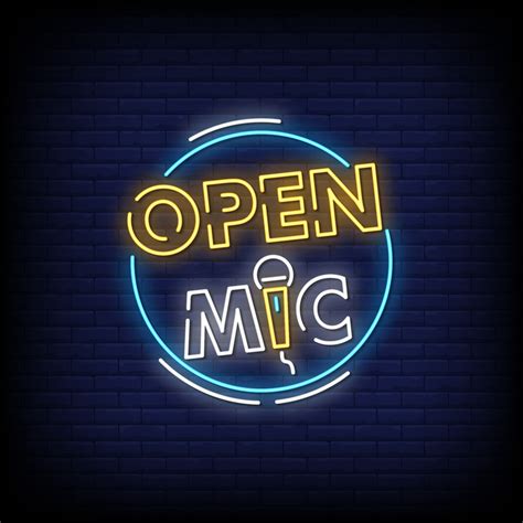 Open Mic Logo Neon Signs Style Text Vector 2399995 Vector Art at Vecteezy