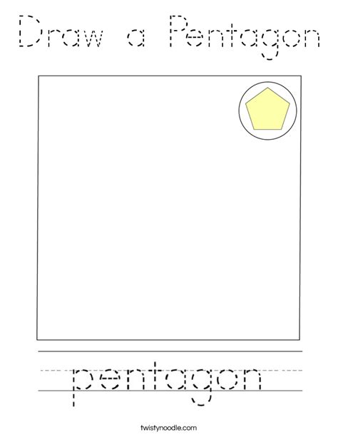 Draw a Pentagon Coloring Page - Tracing - Twisty Noodle