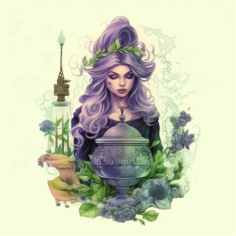 Premium AI Image | beautiful Magic symbols green magical clipart illustration