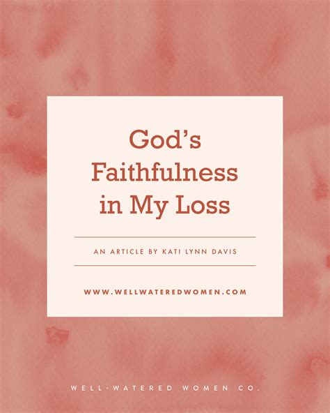 God's Faithfulness in My Loss – Well-Watered Women