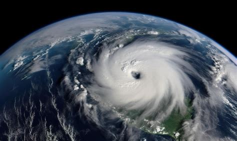 Premium AI Image | Satellite view of a massive hurricane over the ocean