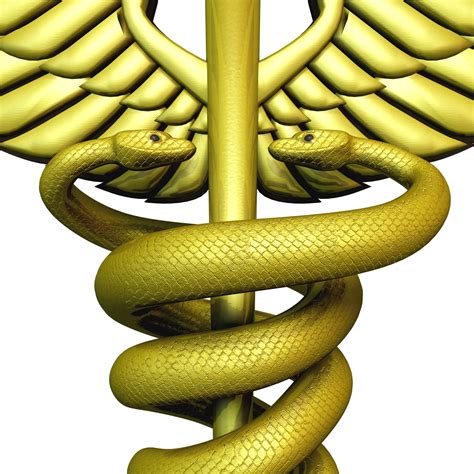 medical symbol caduceus snakes 3d model