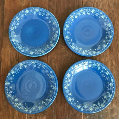 4 FIESTA FIESTAWARE BLUE LAPIS SNOWFLAKE LUNCH LUNCHEON PLATE MACY'S EXCLUSIVE #Fiestaware ...