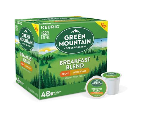 Green Mountain Coffee Roasters Breakfast Blend Decaf, Keurig K-Cup Pods, Light Roast Coffee, 48 ...