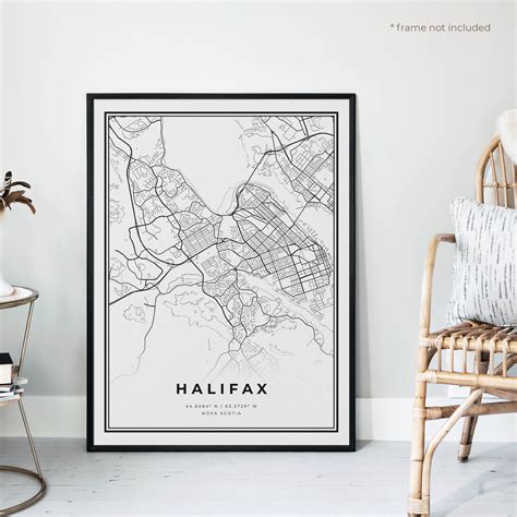 Halifax Map Print Halifax Street Map Poster Canada Modern | Etsy