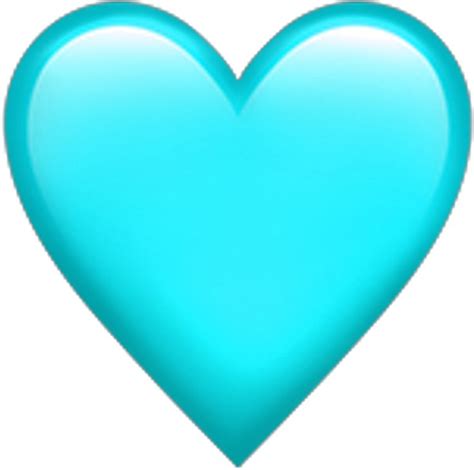 Teal Heart Emoji Transparent Background