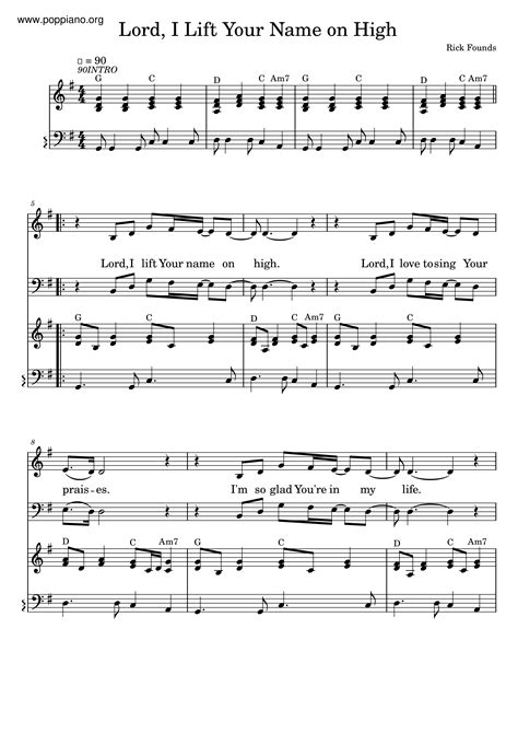 Hymn-Lord, I Lift Your Name On High Sheet Music pdf, - Free Score ...