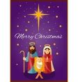 Cute virgin mary holding baby jesus cartoon Vector Image