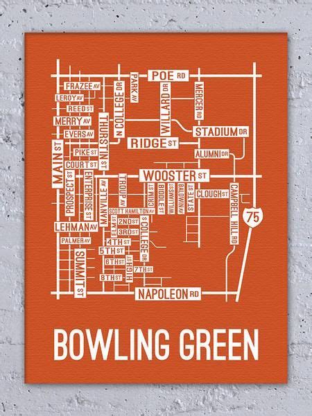 Bowling Green, Ohio Street Map Canvas | Bowling green, Ohio, Street map