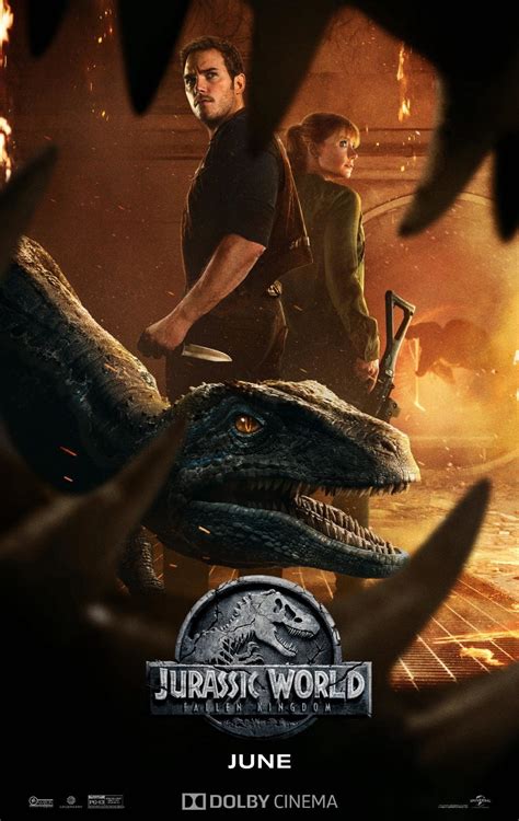 Owen, Claire and Blue featured on latest Jurassic World: Fallen Kingdom poster